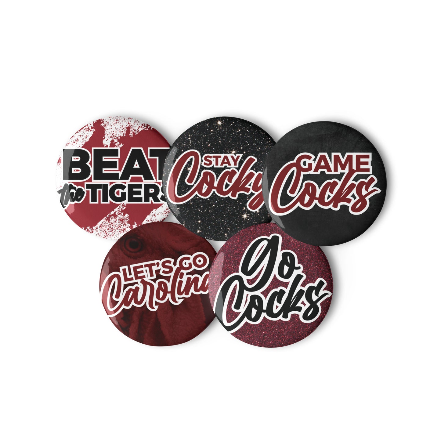 Set of South Carolina game day pin buttons