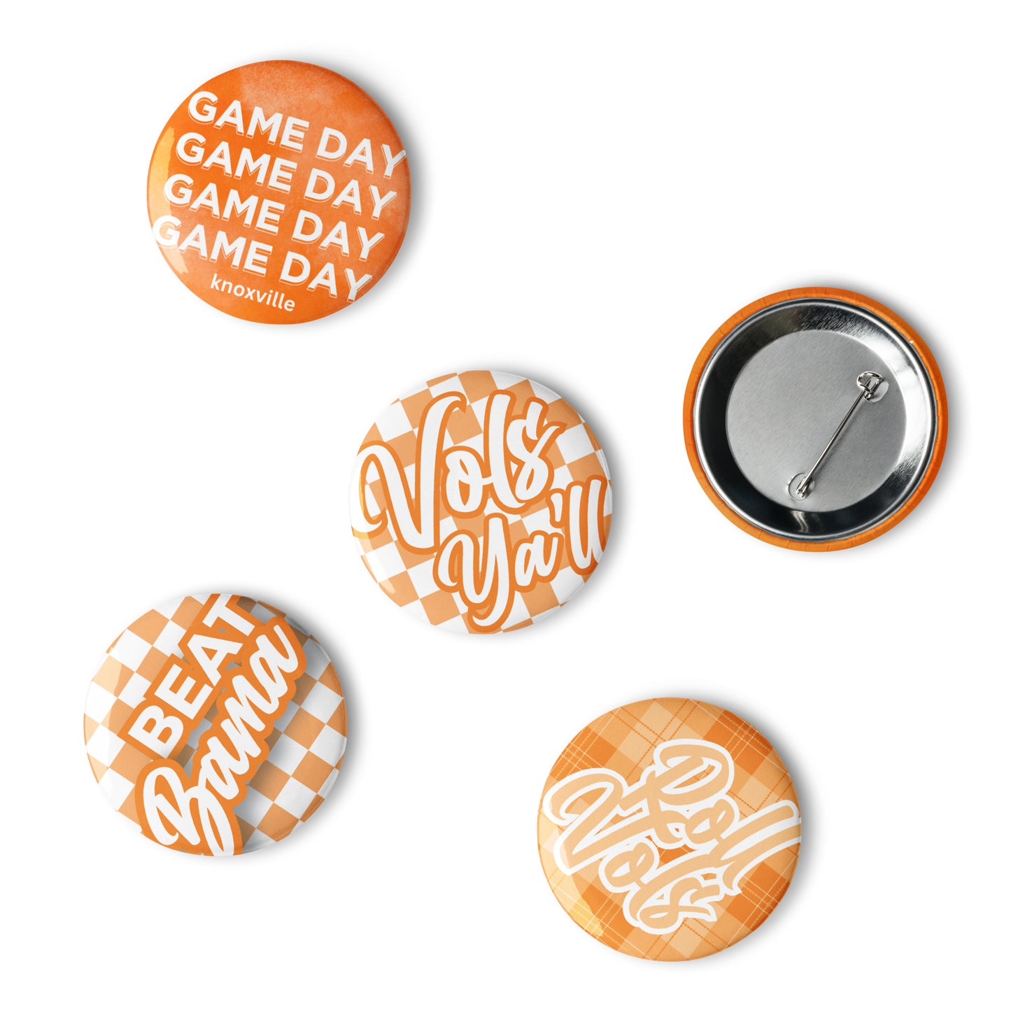 Set of UTK Tennessee Game Day pin buttons