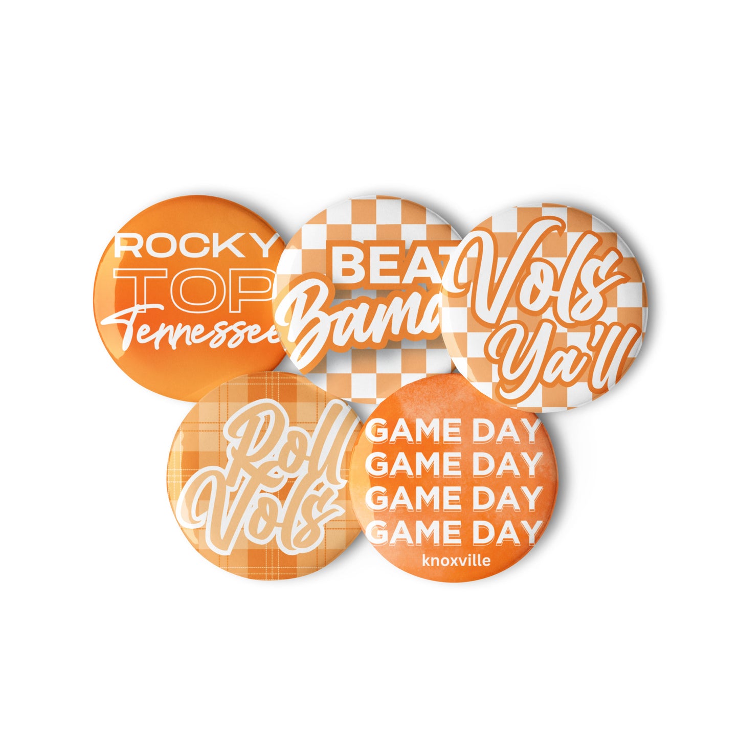 Set of UTK Tennessee Game Day pin buttons