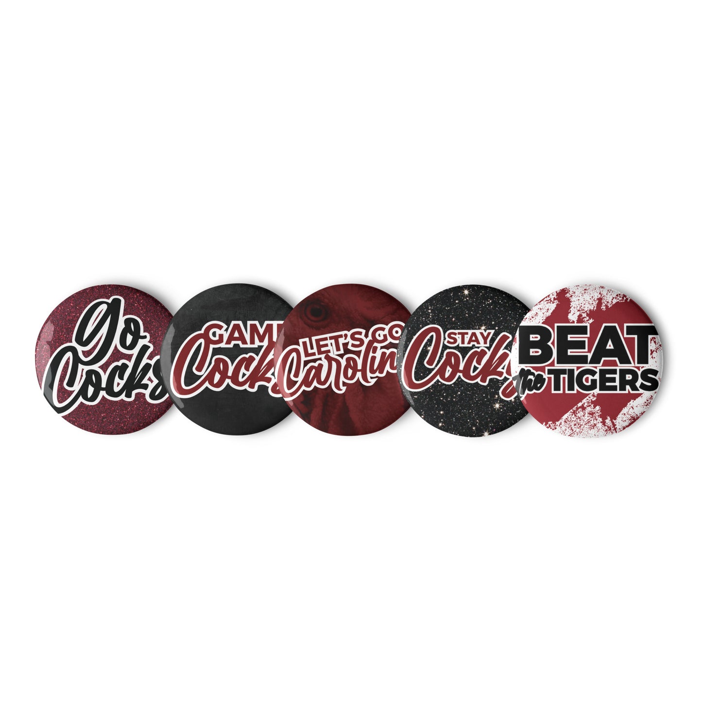 Set of South Carolina game day pin buttons