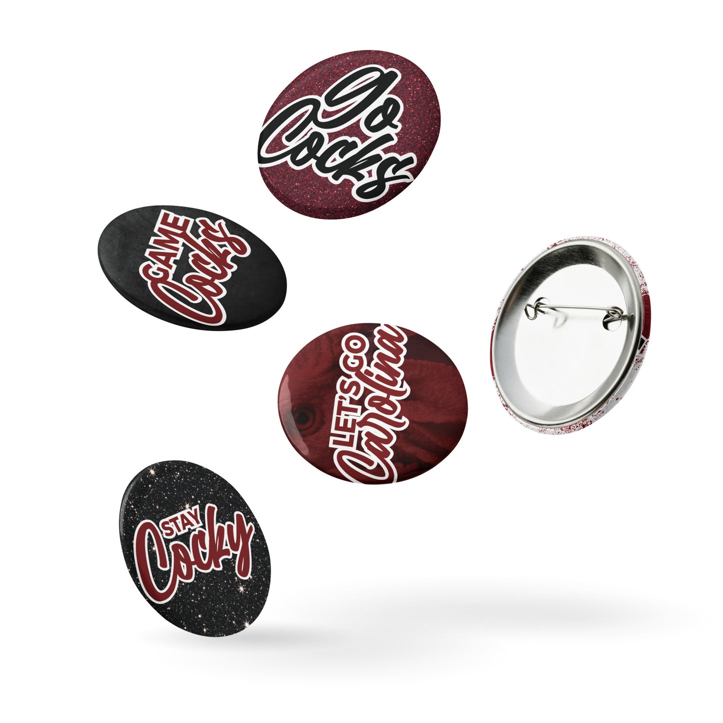 Set of South Carolina game day pin buttons