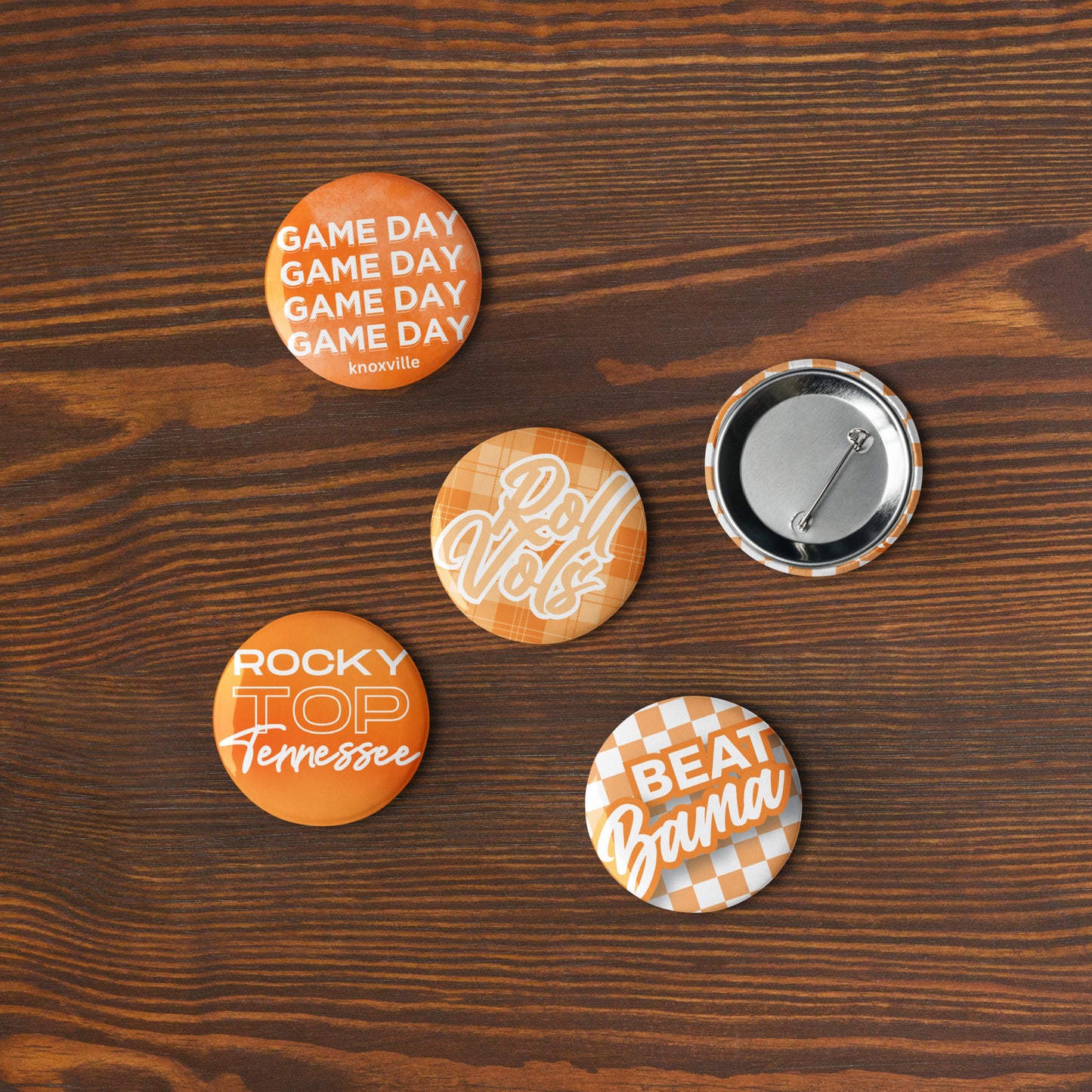 Set of UTK Tennessee Game Day pin buttons