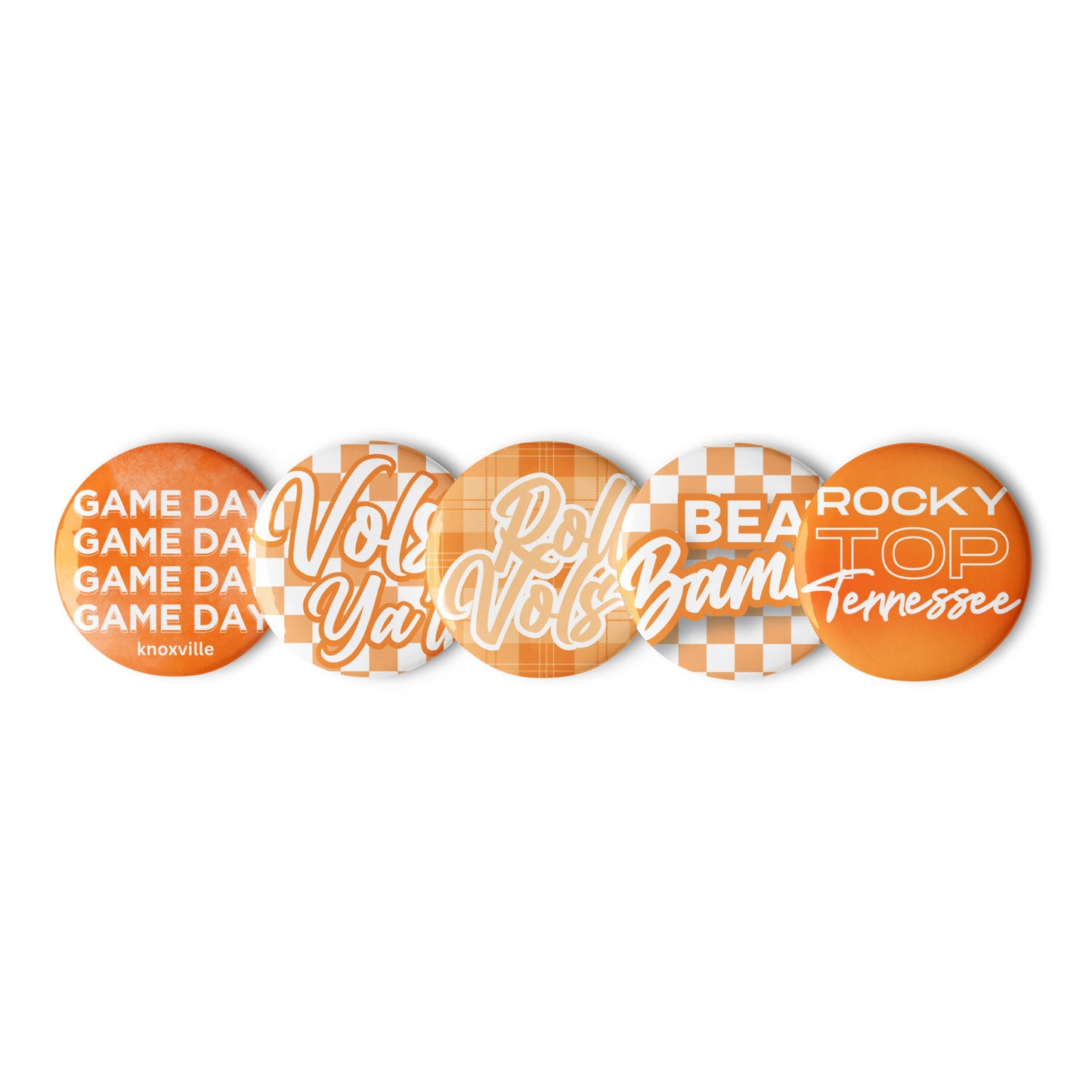 Set of UTK Tennessee Game Day pin buttons