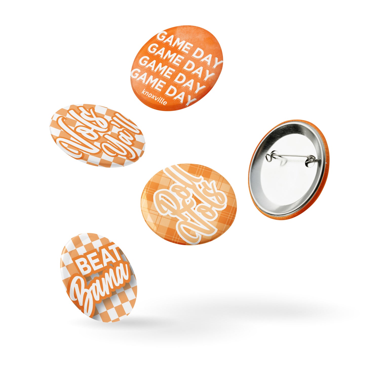 Set of UTK Tennessee Game Day pin buttons