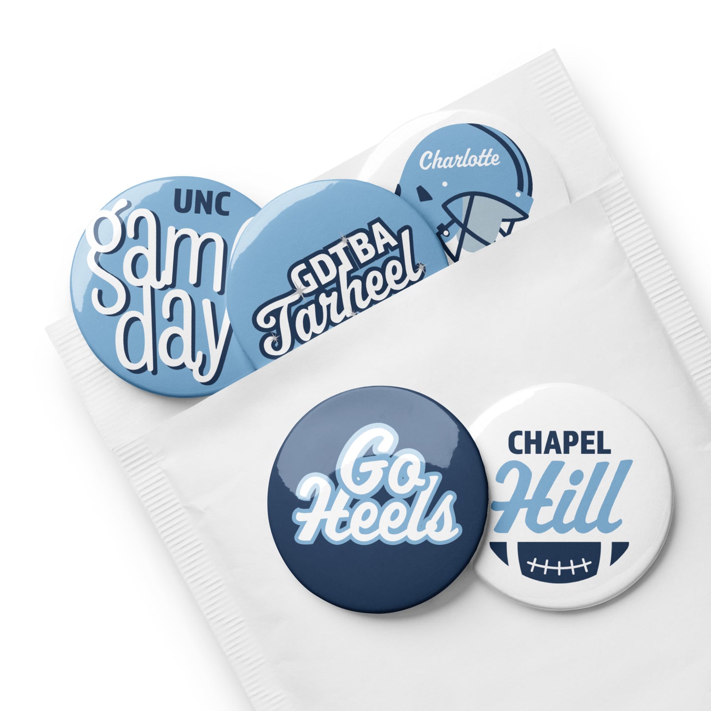 Set of UNC Chapel Hill pin buttons