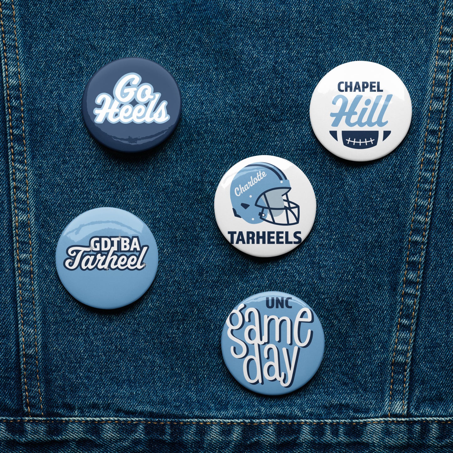 Set of UNC Chapel Hill pin buttons