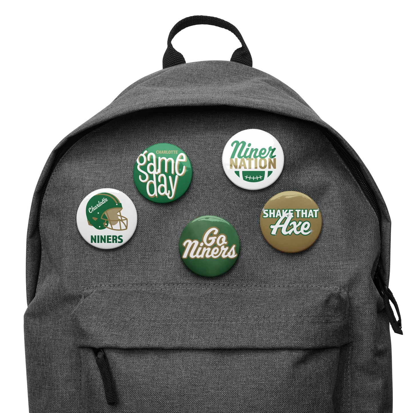 Set of UNC Charlotte pin buttons
