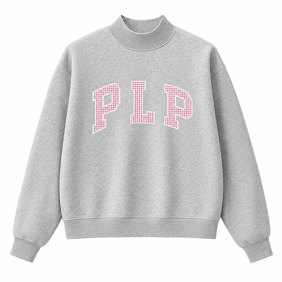 Gingham Applique Mockneck
