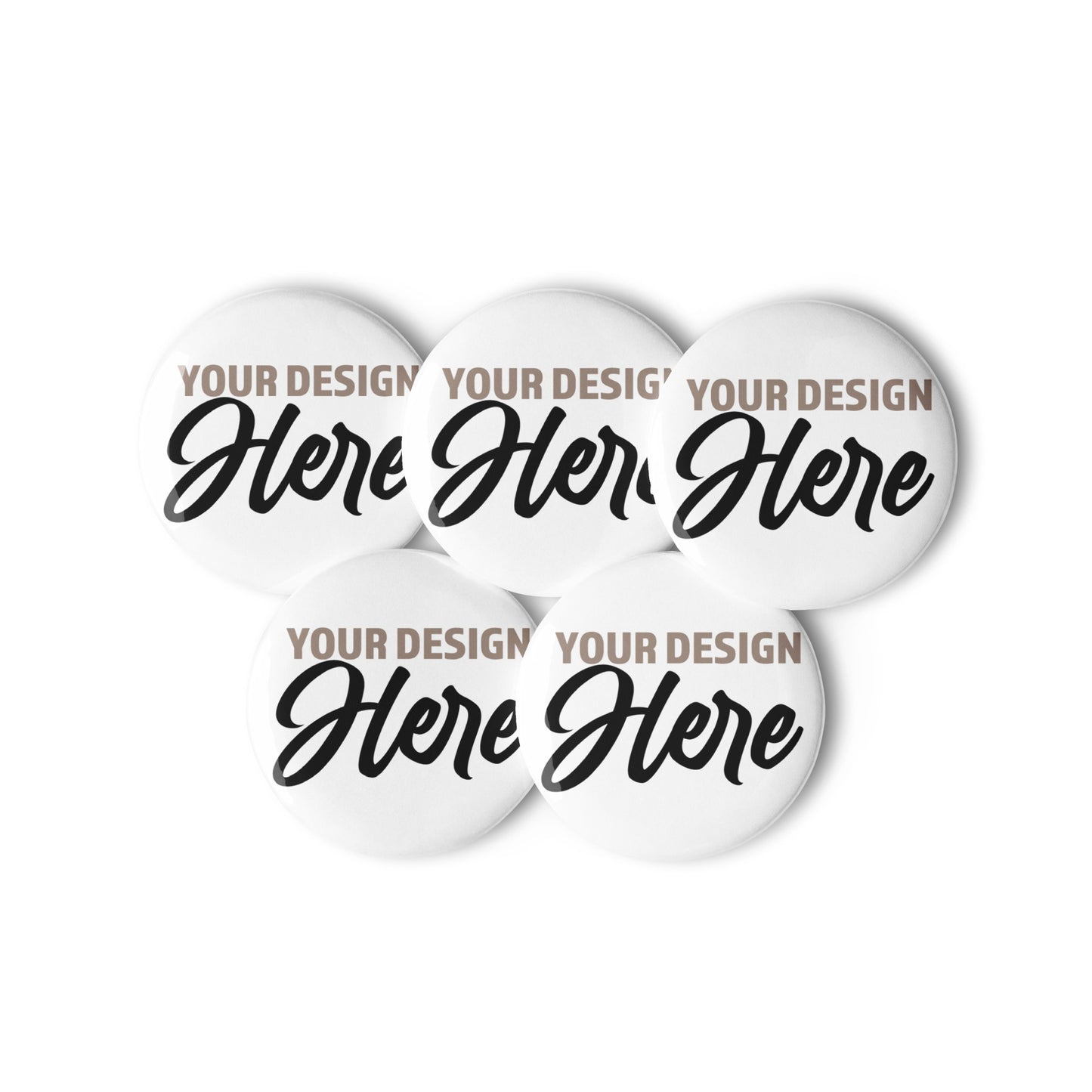 Set of 5 CUSTOM DESIGNED pin buttons