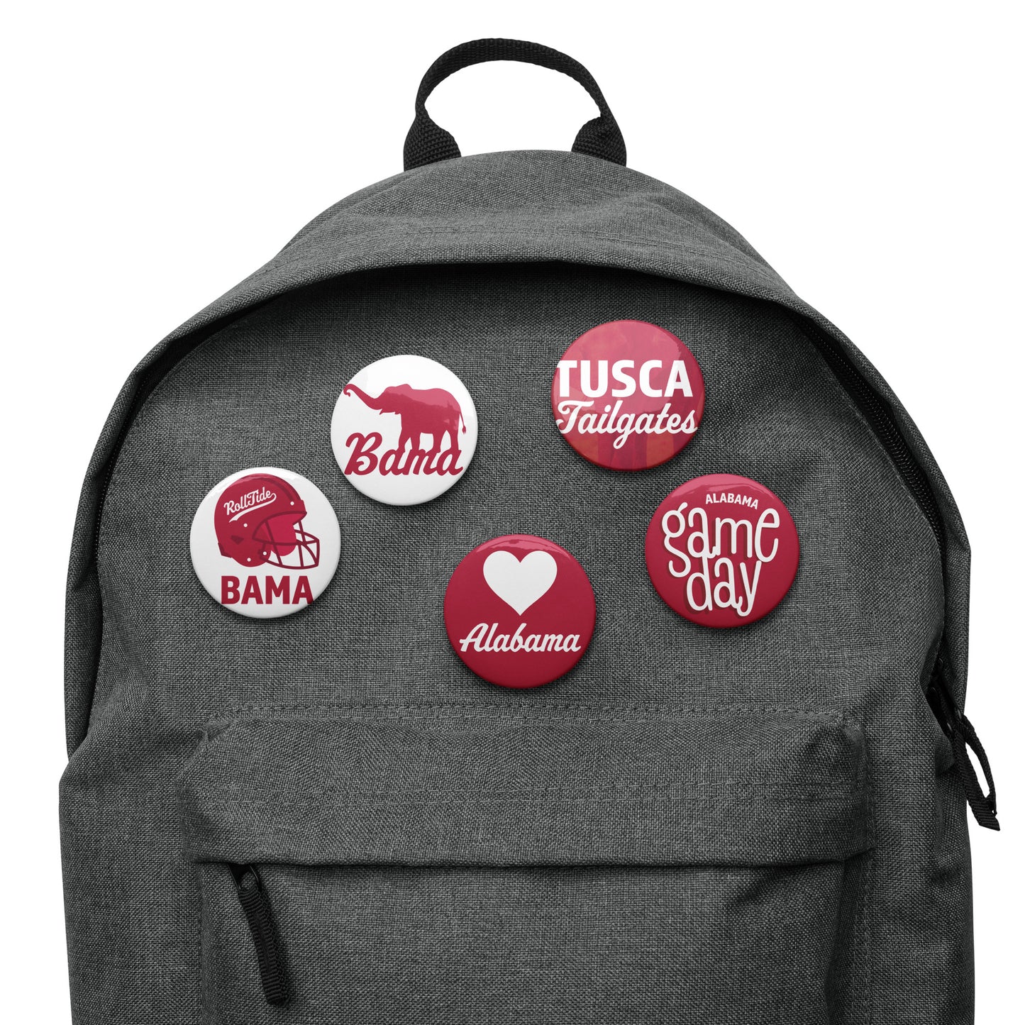 Set of 5 Alabama Game Day pin buttons