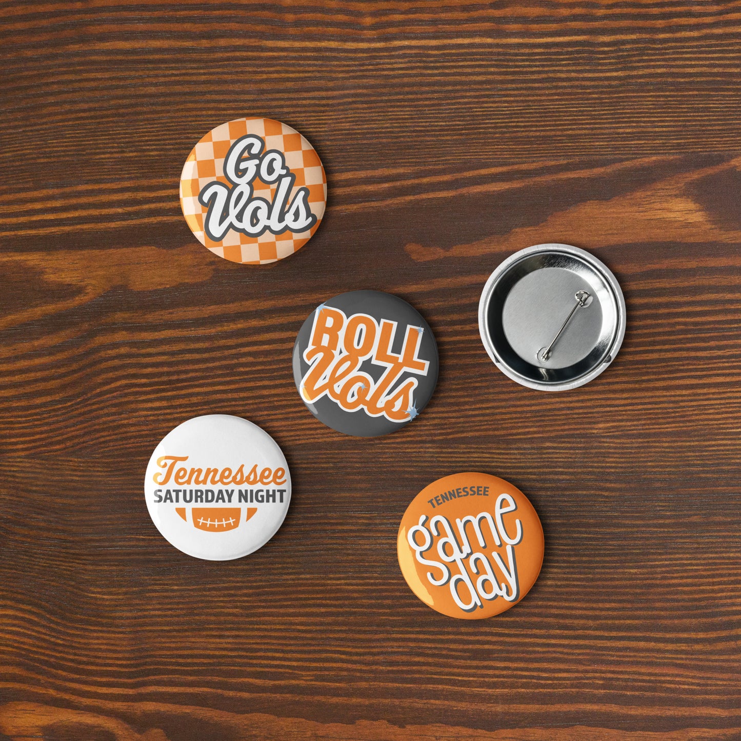 Set of UTK Volunteers Game Day pin buttons