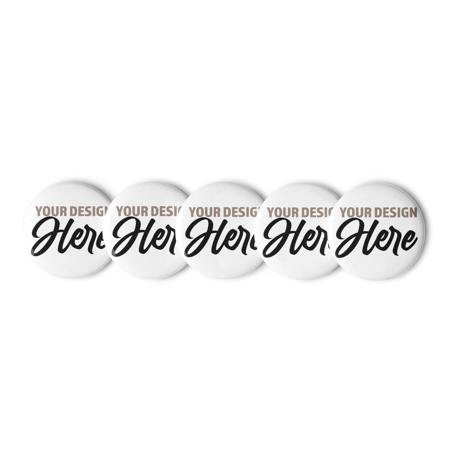 Set of 5 CUSTOM DESIGNED pin buttons