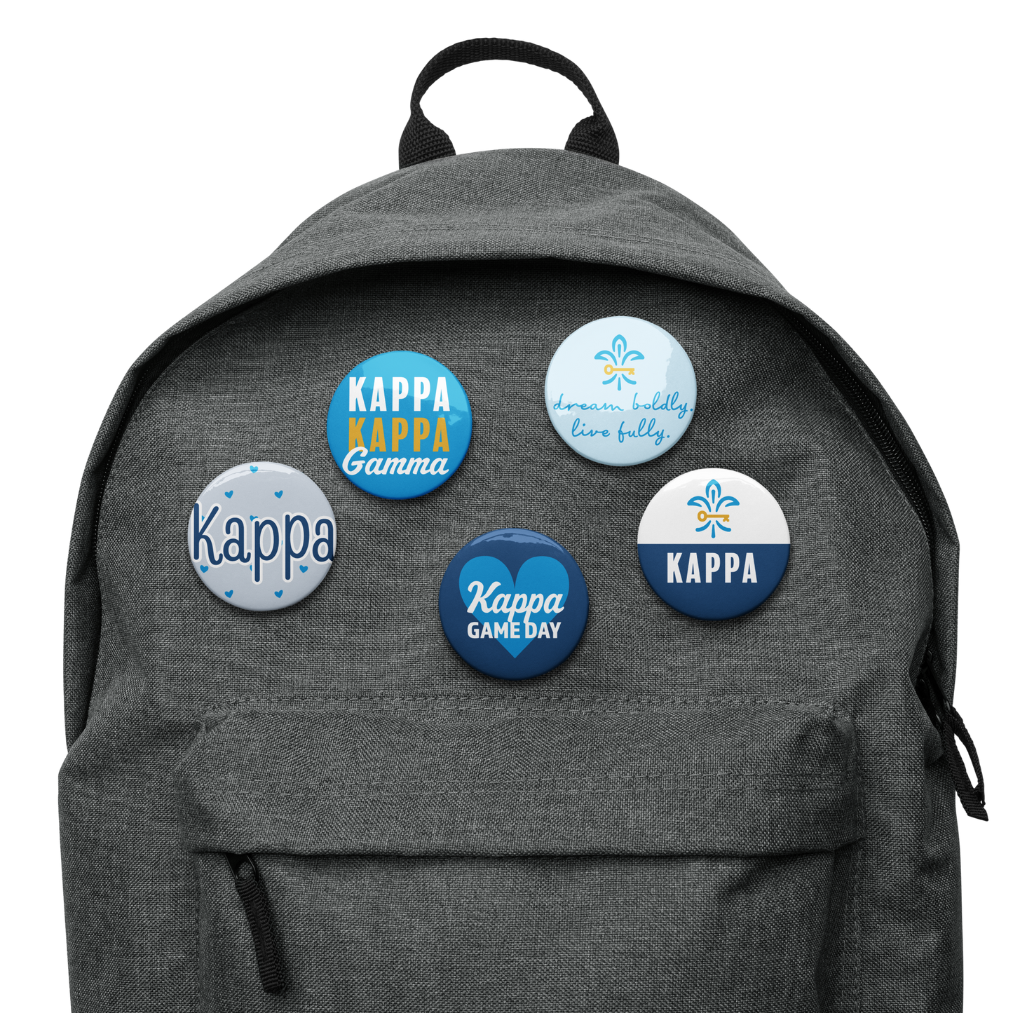 Kappa Kappa Gamma Button Set (5 Pack) | KKG Sorority Pins | Bid Day Gift | Big Little Reveal | Game Day Accessories | Cute Sorority Merch