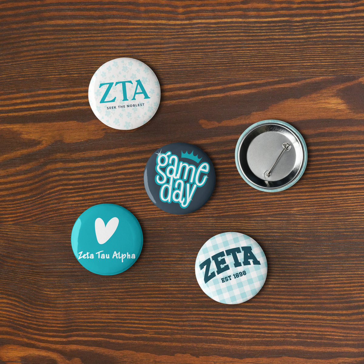 Zeta Tau Alpha Button Set (5 Pack) | ZTA Sorority Pins | Bid Day Gift | Big Little Reveal | Game Day Accessories | Cute Sorority Merch (Copy)